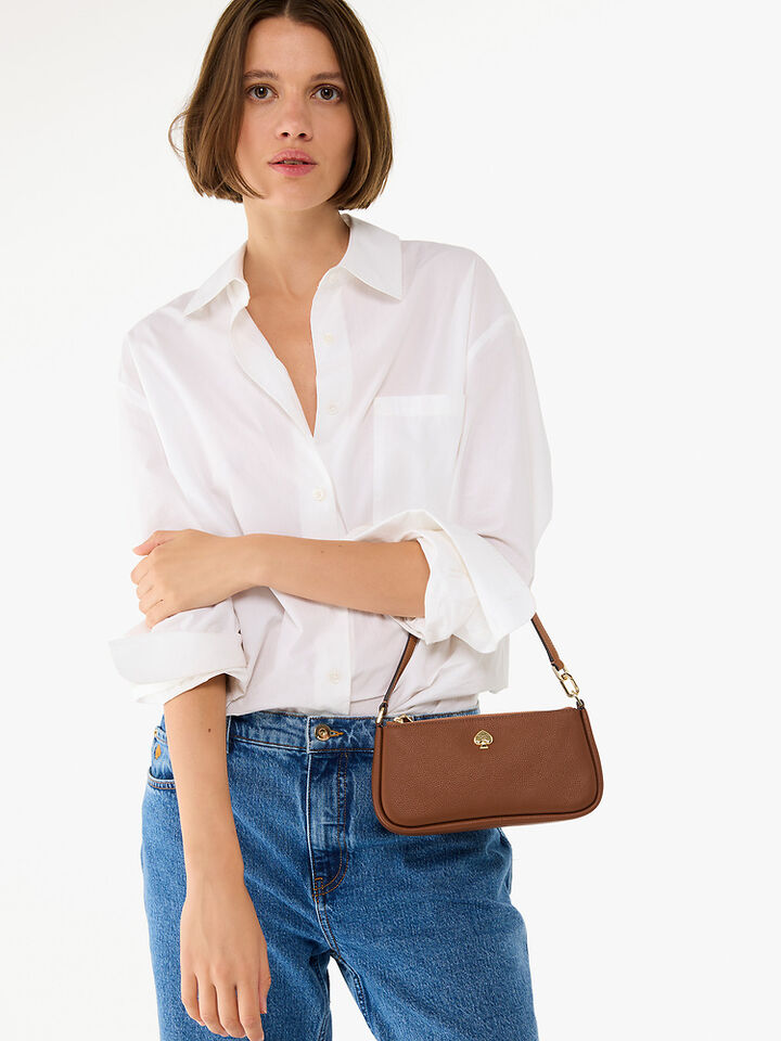 Kayla Pebbled Leather Convertible Wristlet