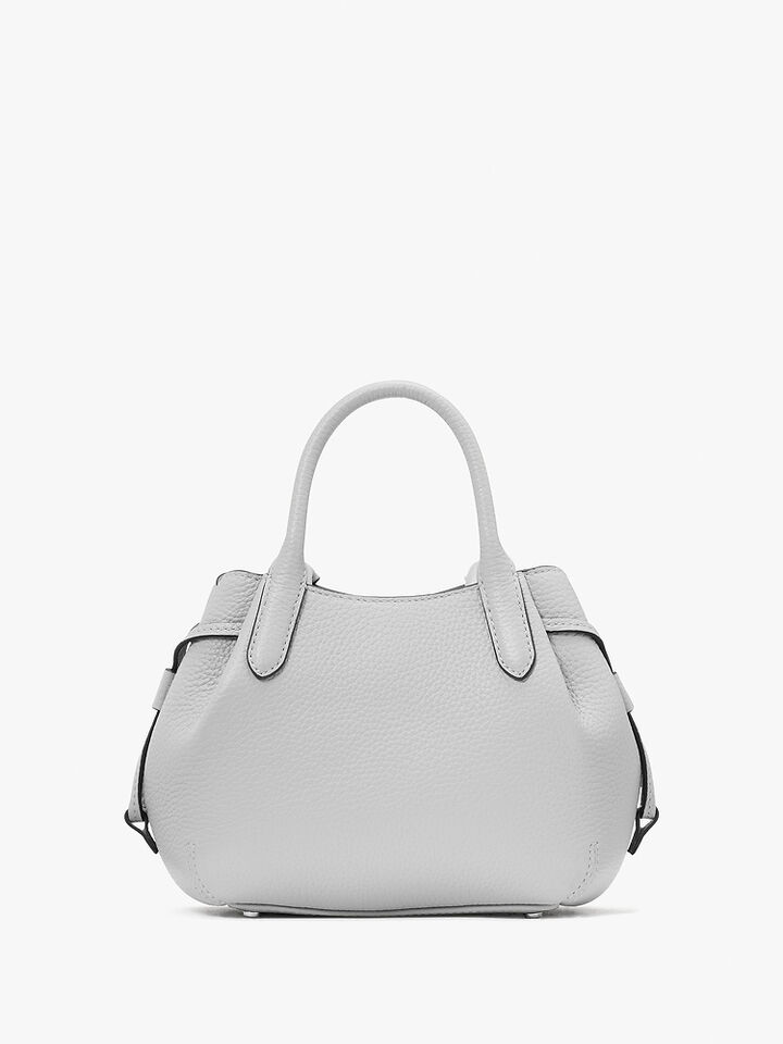 Dumpling Pebbled Leather Mini Triple Compartment Satchel, MOUNTAIN GREY, hi-res image number 5