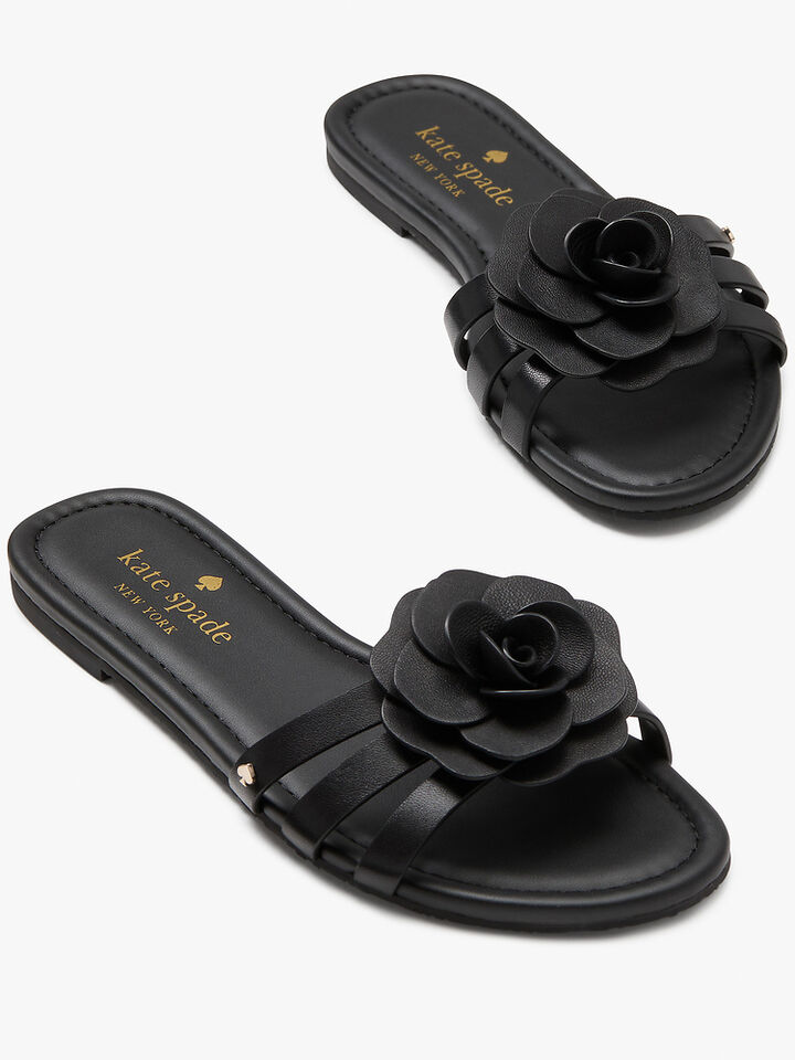 Flora Slide Sandals, BLACK, hi-res image number 4