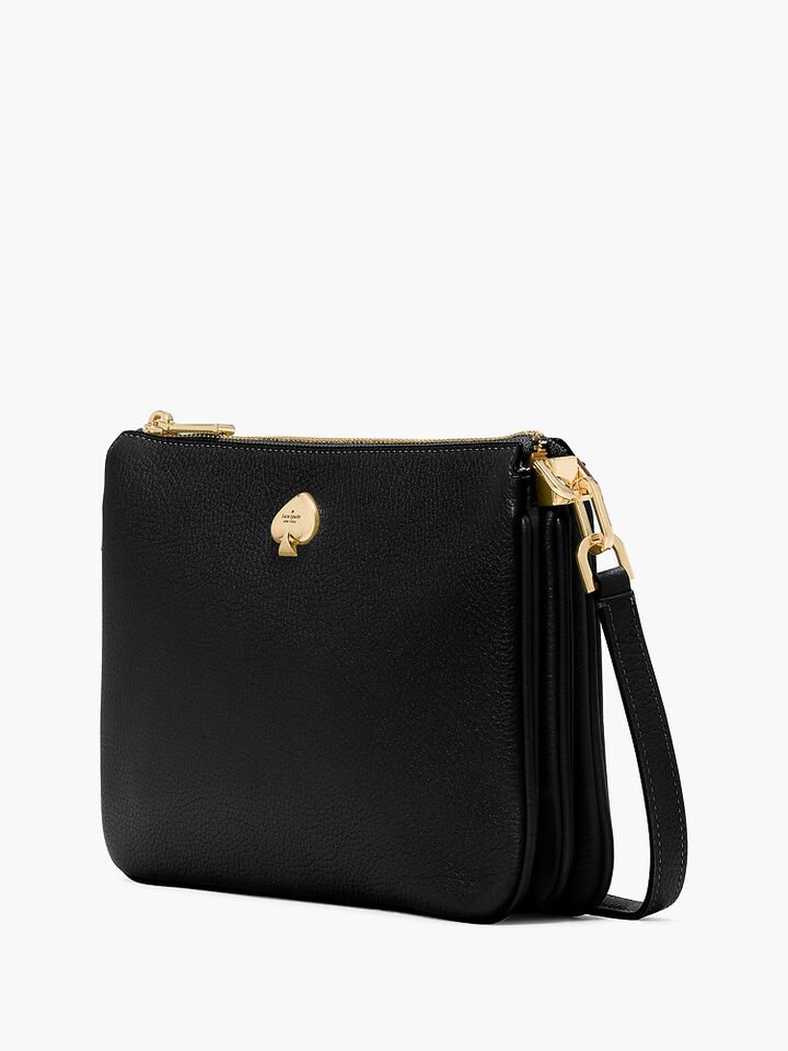 Kayla Small Triple Compartment Crossbody, BLACK, hi-res image number 1