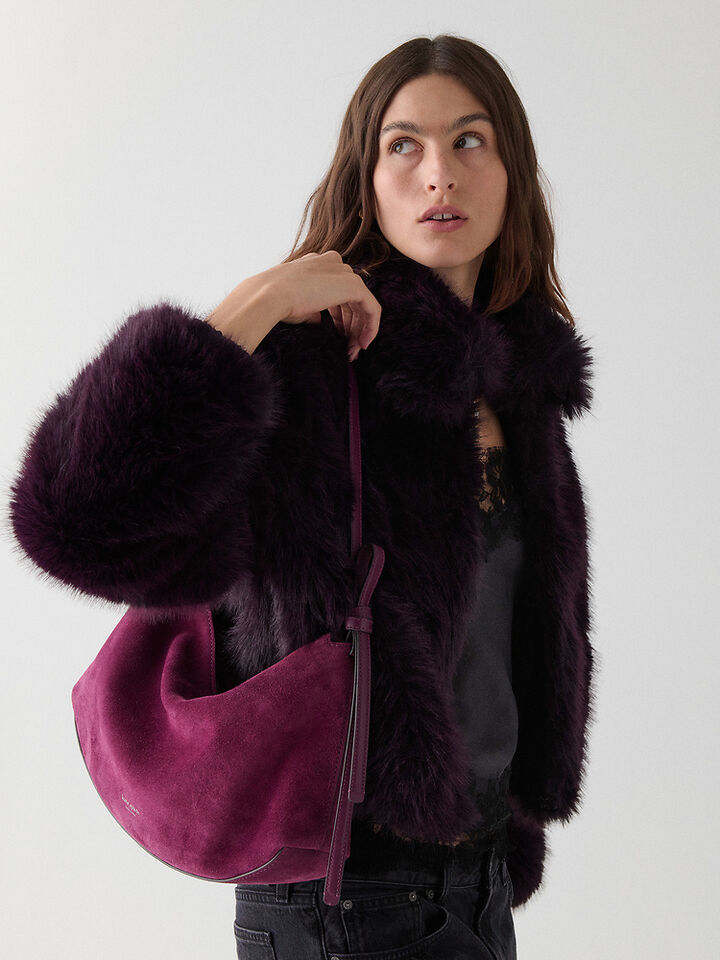 Loop Suede Large Shoulder Bag