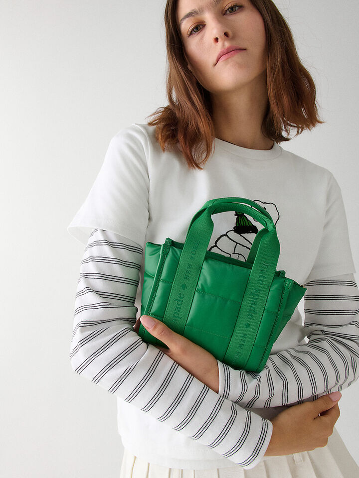Kip Puffy Mini Tote, GREEN BEAN, hi-res image number 2