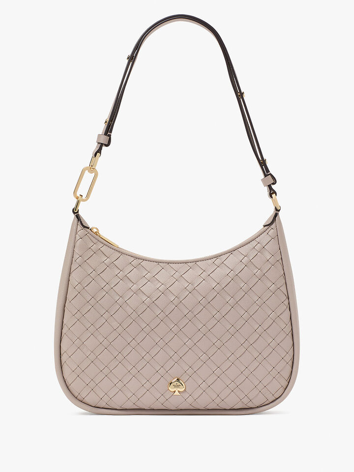 Kayla Woven Leather Large Shoulder Bag