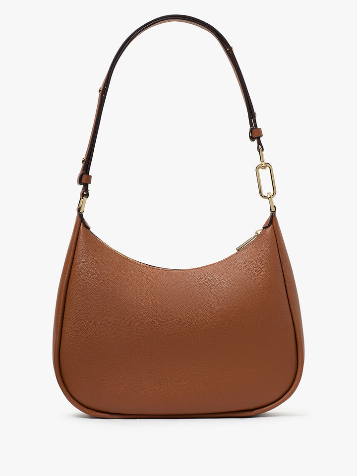 Kayla Pebbled Leather Chain Link Convertible Crossbody, WARM GINGERBREAD, hi-res image number 5