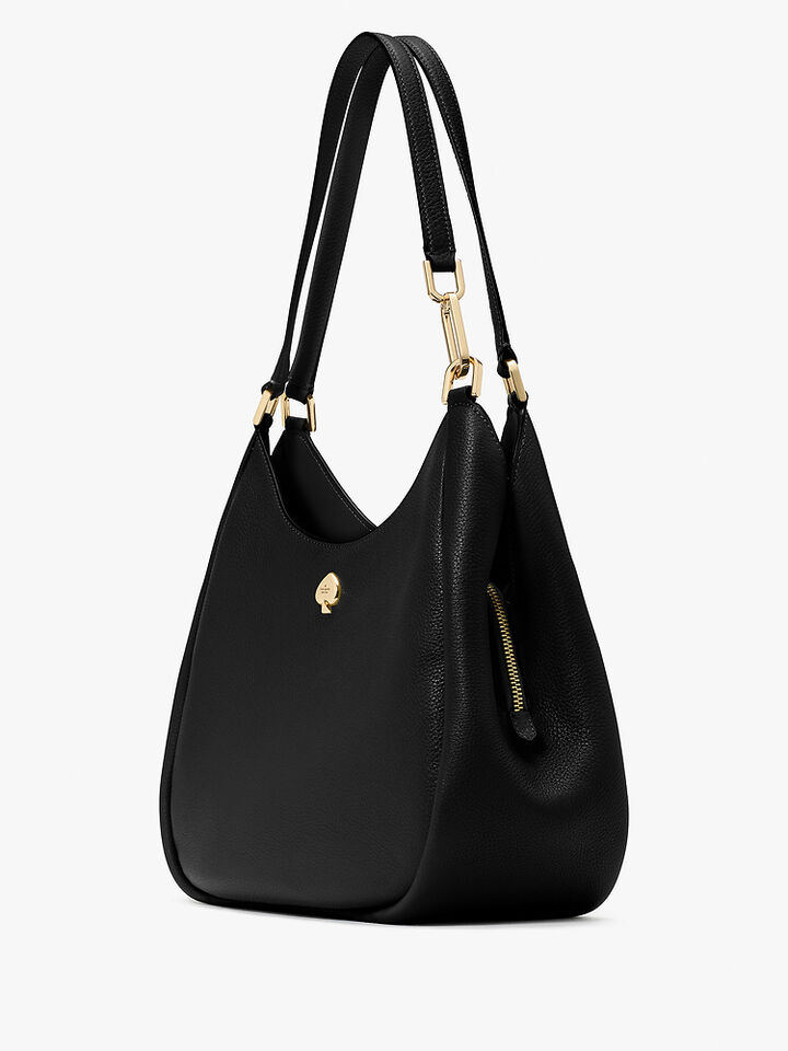 Kayla Large Triple Compartment Shoulder Bag, BLACK, hi-res image number 3