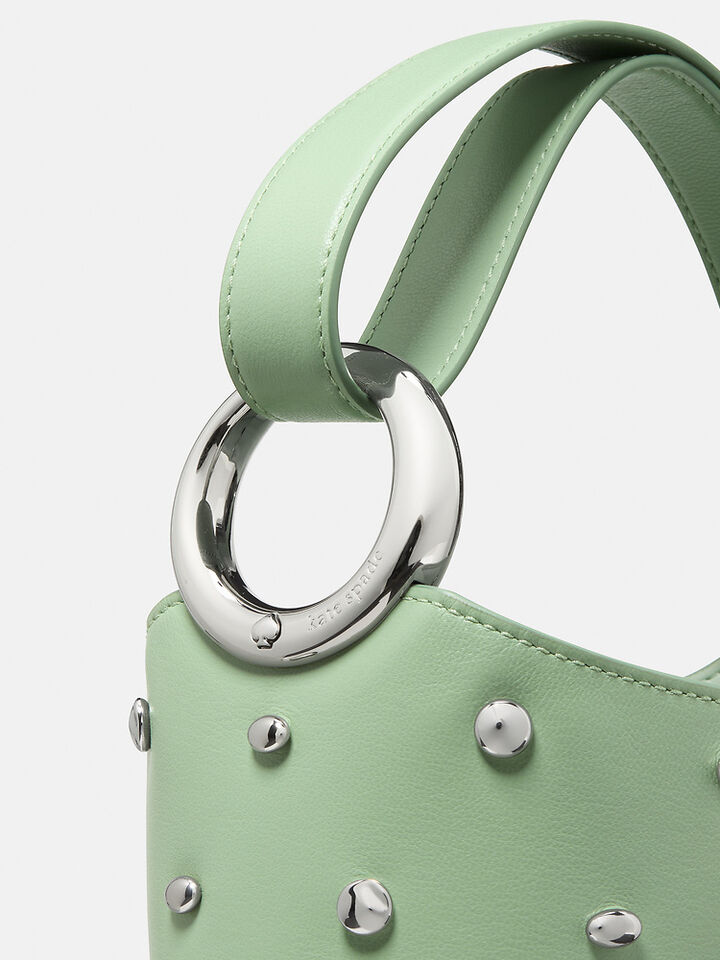 Halo Studded Mini Bucket Bag, CRISP SAGE, hi-res image number 5