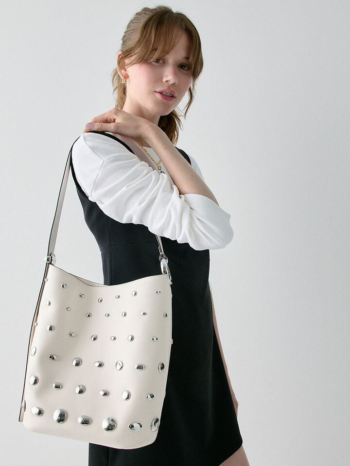 Halo Studded Bucket Bag