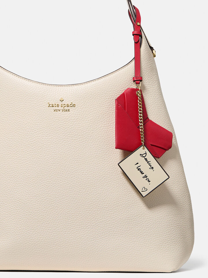 Yours Truly Origami Heart Bag Charm, Red Multi, hi-res image number 3