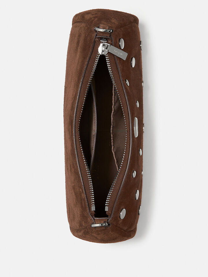 Kayla Suede Studs Small Convertible Shoulder Bag, HOT FUDGE, hi-res image number 4