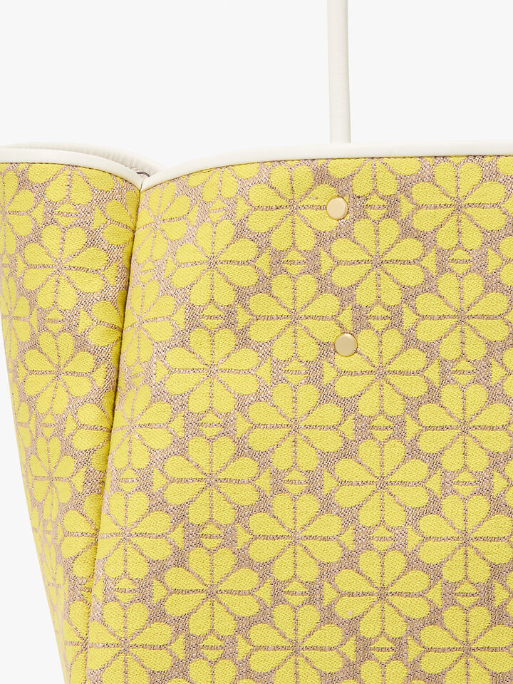 Spade Flower Jacquard Large Everything Tote, Pale Gold, hi-res image number 6