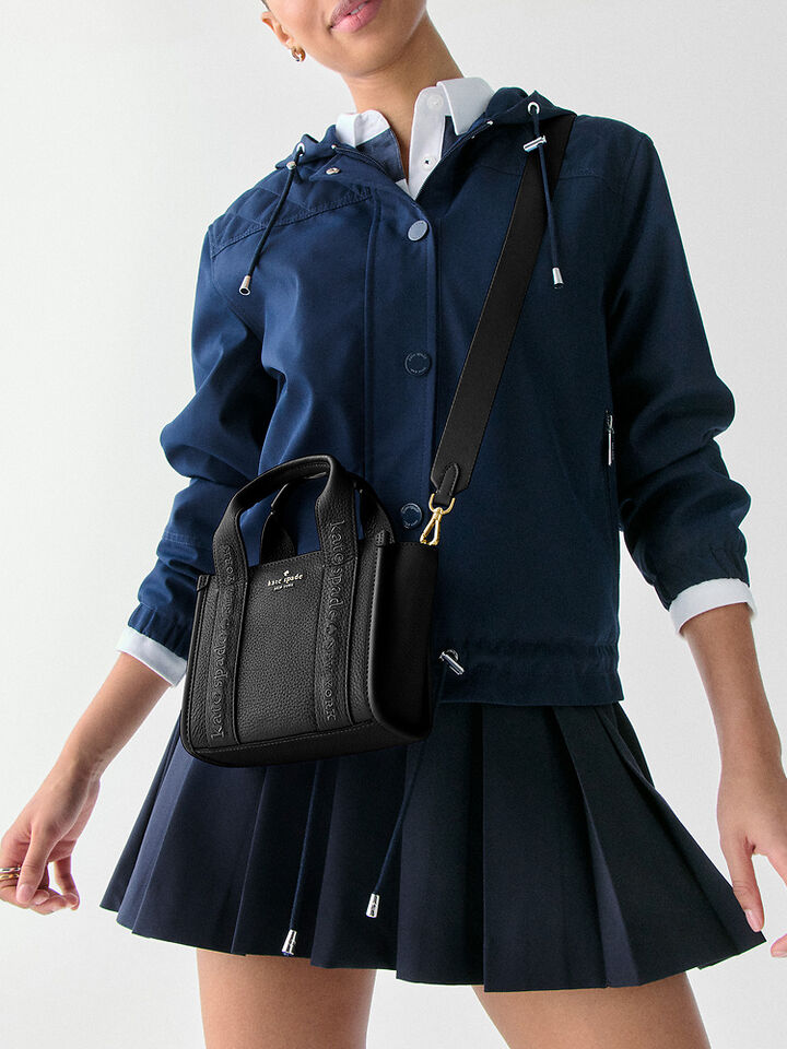 Kip Leather Mini Tote, BLACK, hi-res image number 2