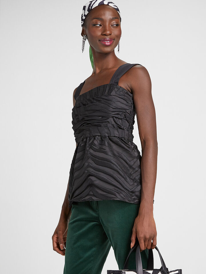 Bold Zebra Jacquard Top