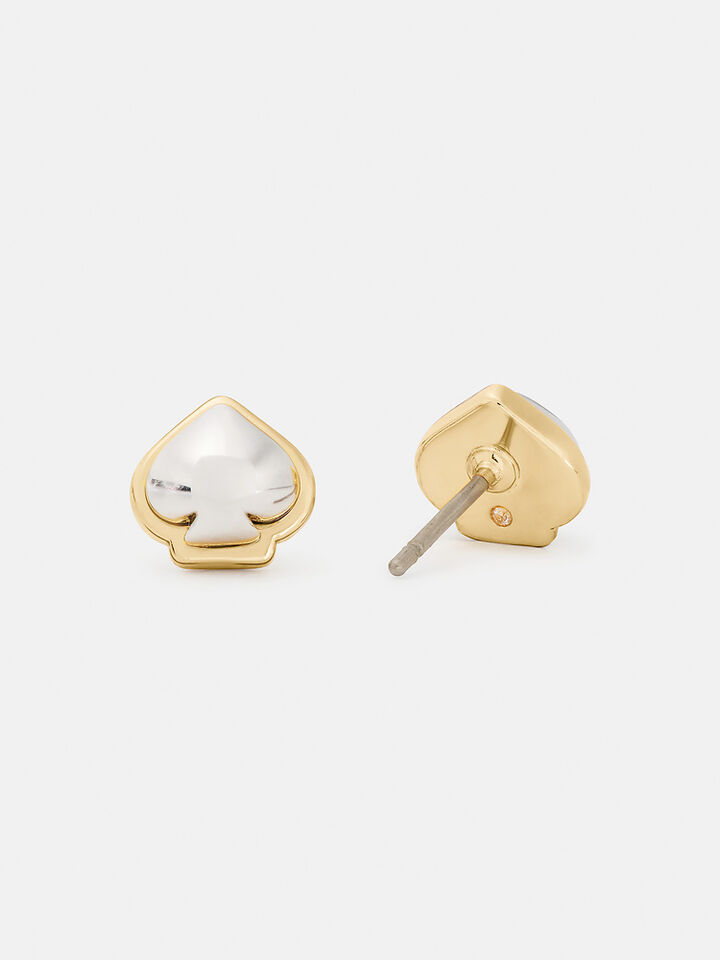 Sculpted Spade Mini Studs, SILVER/GOLD, hi-res image number 3