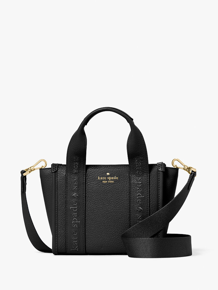 Kip Leather Mini Tote, BLACK, hi-res image number 1