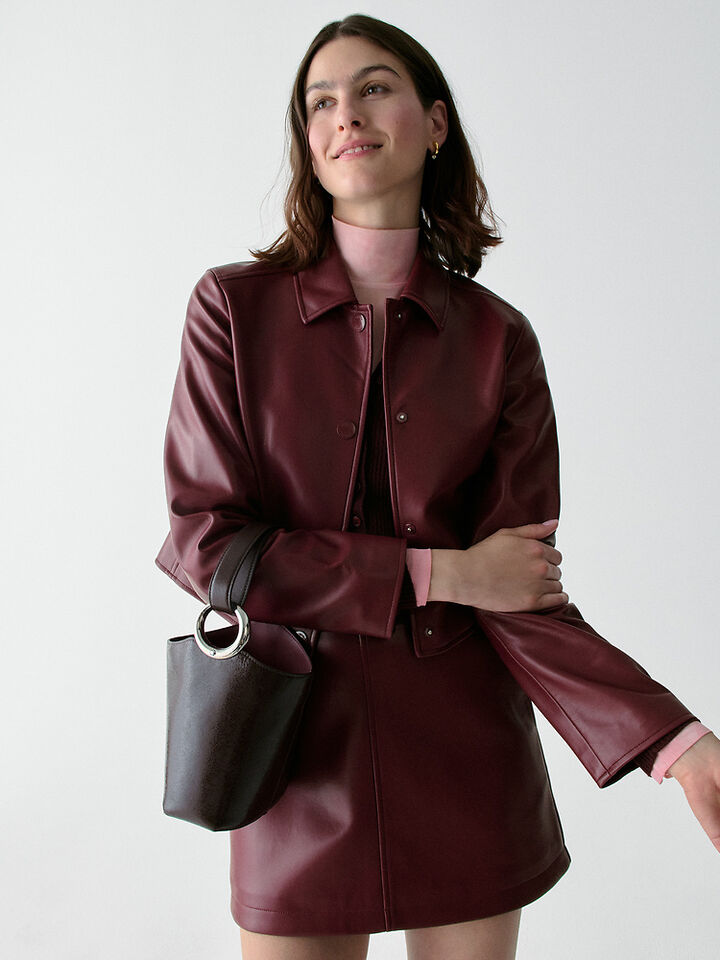 Halo Glazed Leather Mini Bucket Bag