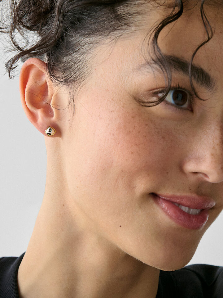 Sculpted Spade Mini Studs