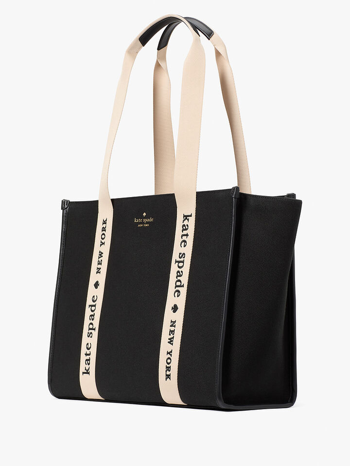 Kip Canvas Large Tote, BLACK, hi-res image number 3