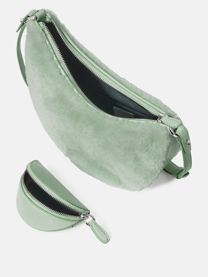 Duo Shearling Crossbody Bag, MINT FROST, hi-res image number 5