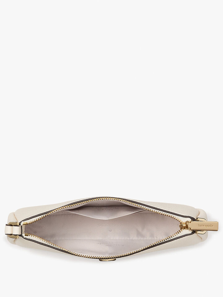 Kayla Pebbled Leather Convertible Wristlet, White, hi-res image number 4