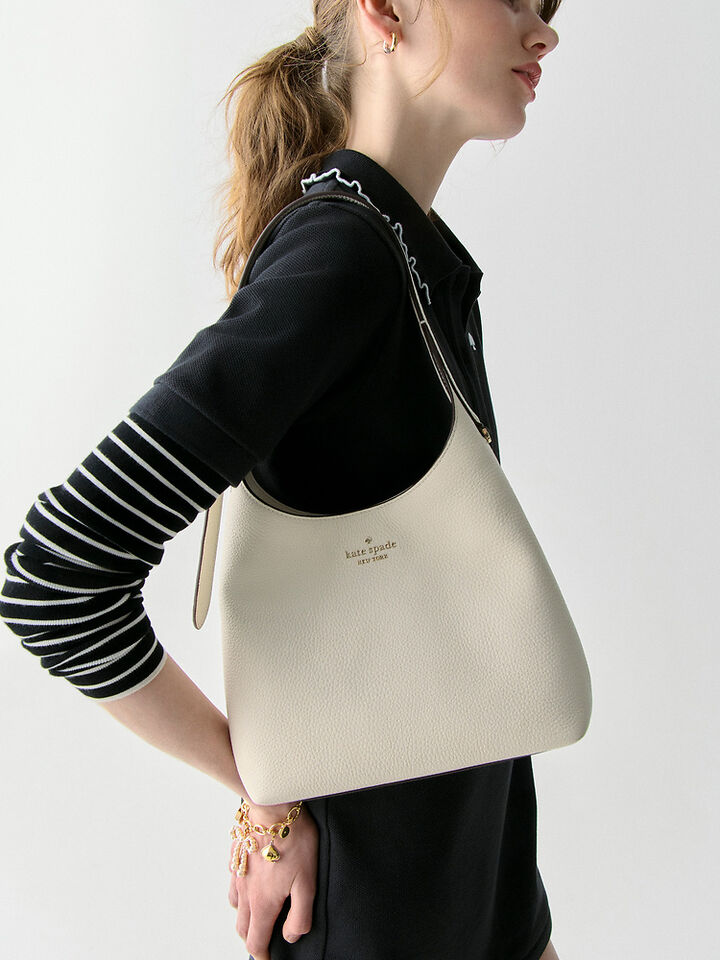 454 Pebbled Leather Small Shoulder Bag, MERINGUE, hi-res image number 5
