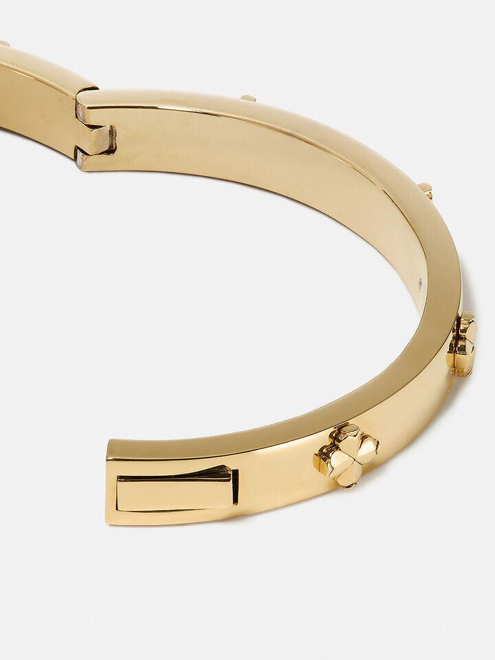 Spade Flower Hinged Bangle, GOLD, hi-res image number 4