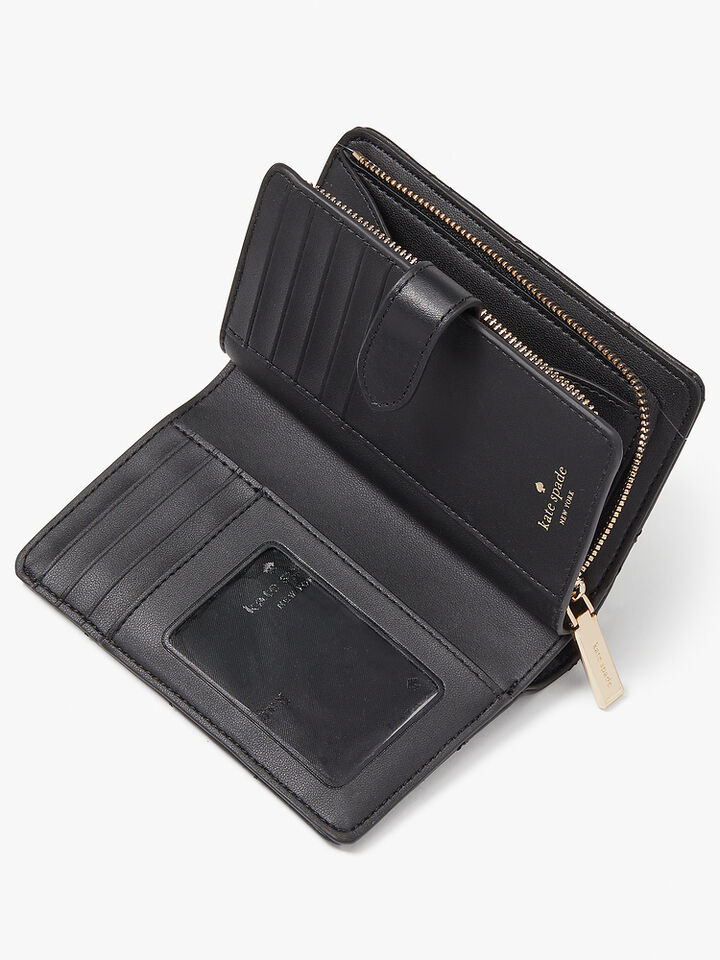 Carey Quilted Leather Medium Compact Bifold Wallet