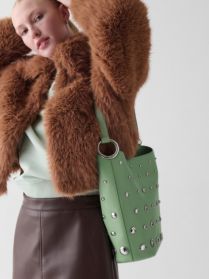 Halo Studded Bucket Bag