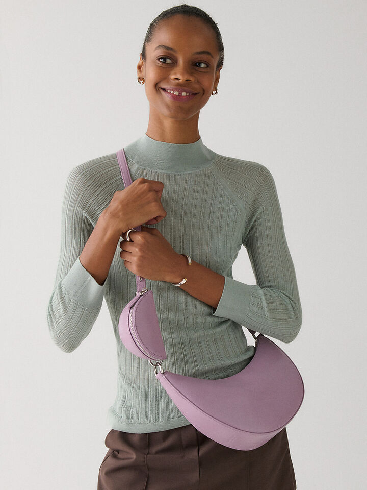 Duo Glazed Leather Crossbody Bag