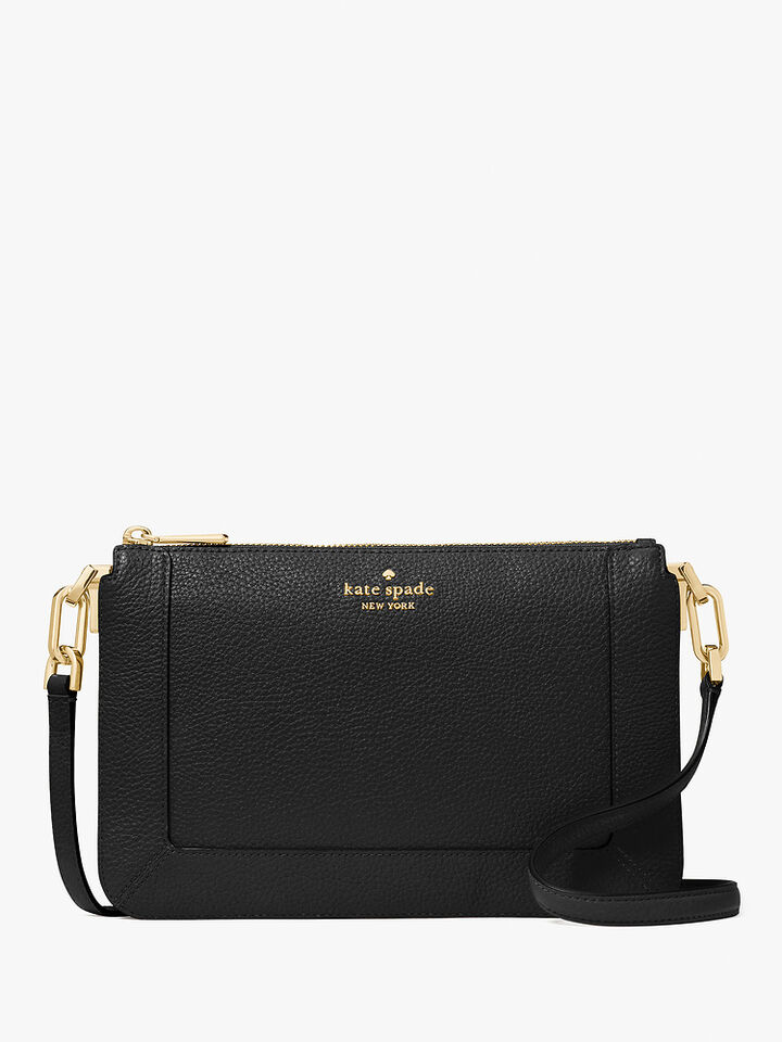 Lena Pebbled Leather Double Compartment Crossbody