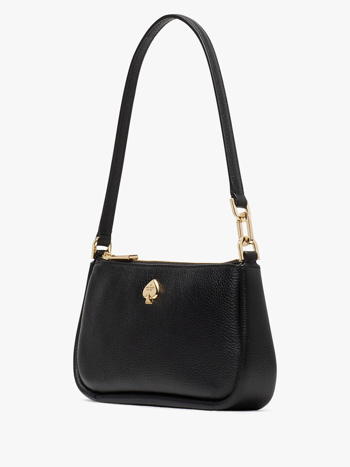 Kayla Pebbled Leather Convertible Wristlet, Black, hi-res image number 3