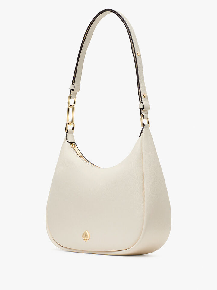 Kayla Pebbled Leather Chain Link Convertible Crossbody, MERINGUE, hi-res image number 3