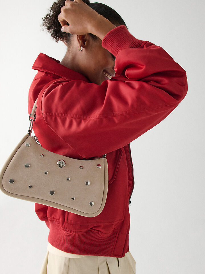 Kayla Suede Studs Small Convertible Shoulder Bag