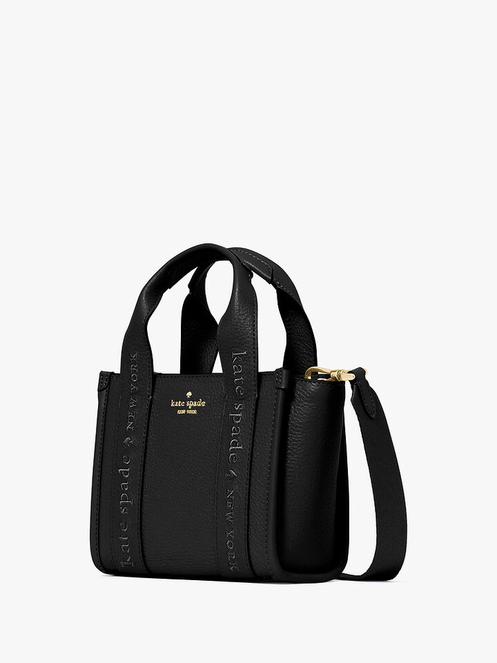 Kip Leather Mini Tote, BLACK, hi-res image number 3