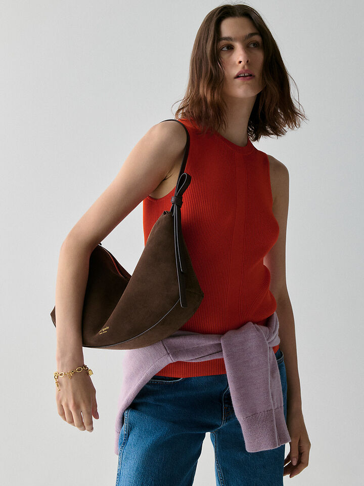 Loop Suede Large Shoulder Bag