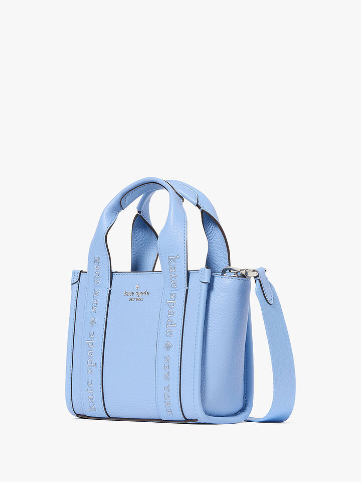 Kip Leather Mini Tote, PERIWINKLE SKY, hi-res image number 3