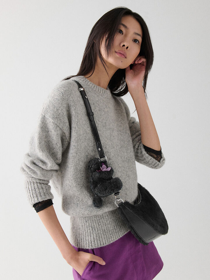 Duo Shearling Bear Crossbody Bag