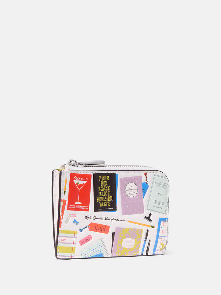 Best Seller Mini Zip Card Case, Cream Multi, hi-res image number 3