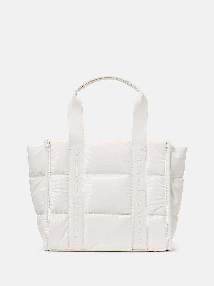 Kip Puffy Small Tote, OPTIC WHITE, hi-res image number 1