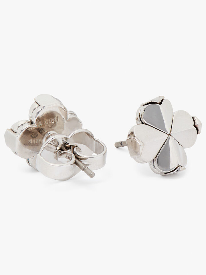Spade Flower Studs, SILVER, hi-res image number 3