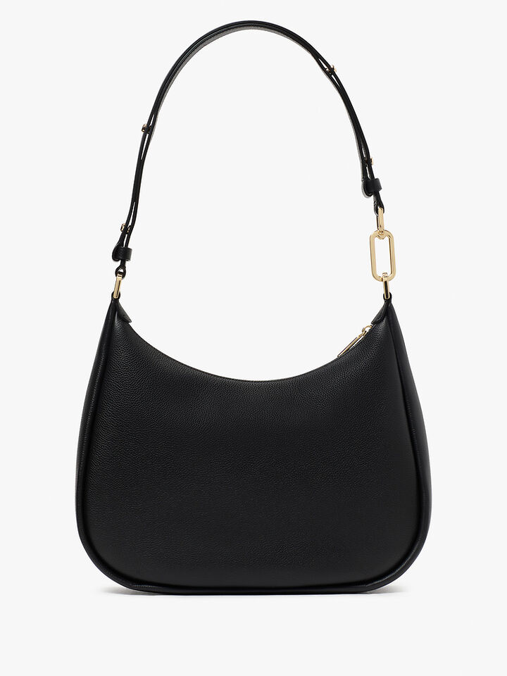 Kayla Pebbled Leather Chain Link Convertible Crossbody, BLACK, hi-res image number 5