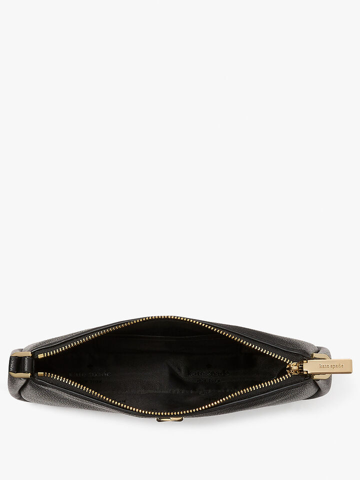 Kayla Pebbled Leather Convertible Wristlet, Black, hi-res image number 4