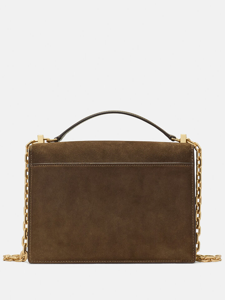 Deco Suede Chain Shoulder Bag, BURNT SAGE, hi-res image number 5