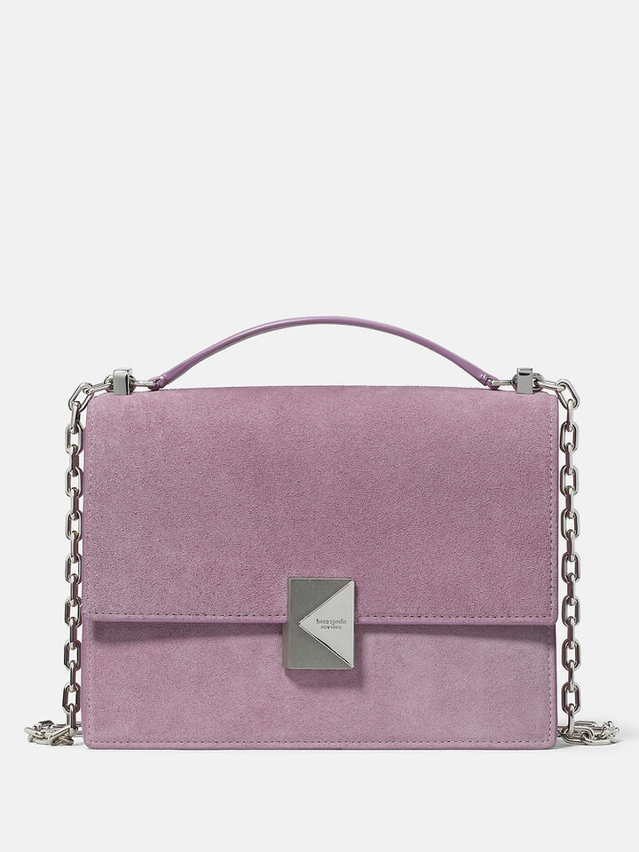 Deco Suede Chain Shoulder Bag