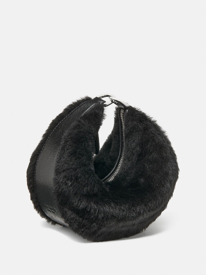 Duo Shearling Bear Crossbody Bag, BLACK, hi-res image number 4