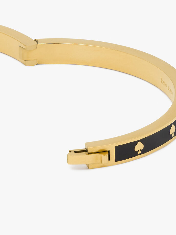 Spot The Spade Enamel Hinged Bangle, Black, hi-res image number 3
