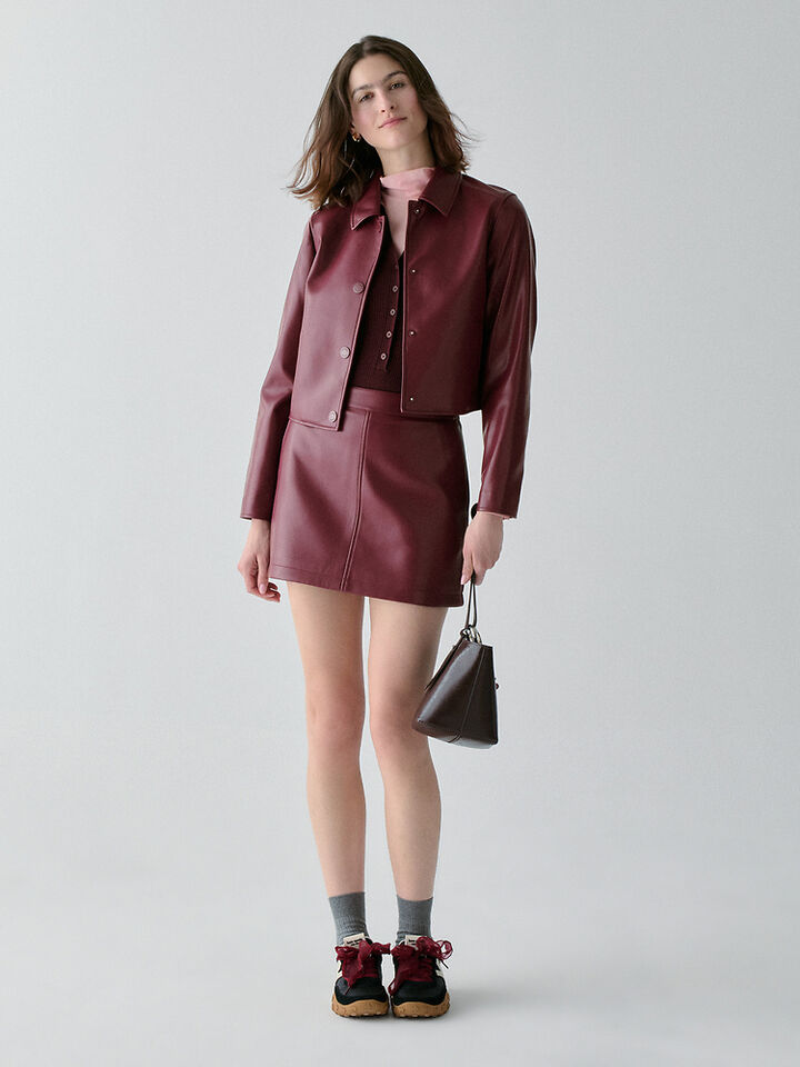 Faux Nappa Mini Skirt