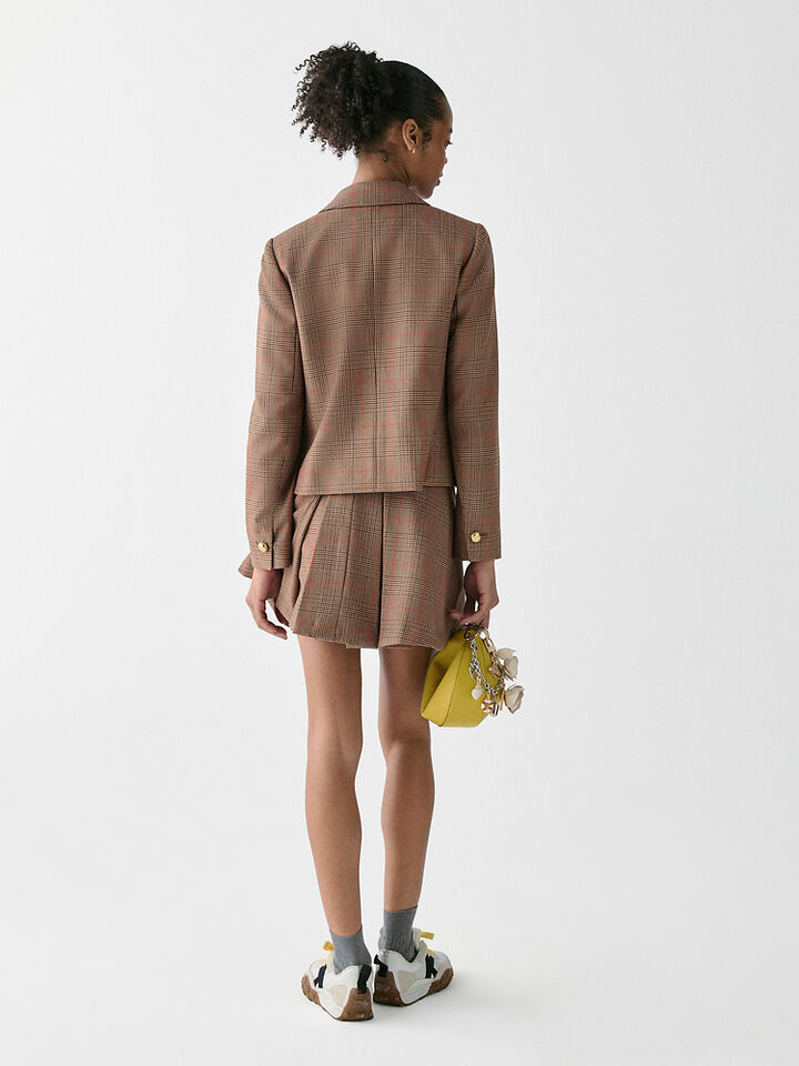 Plaid School Girl Blazer, BURNT UMBER MULTI, hi-res image number 5