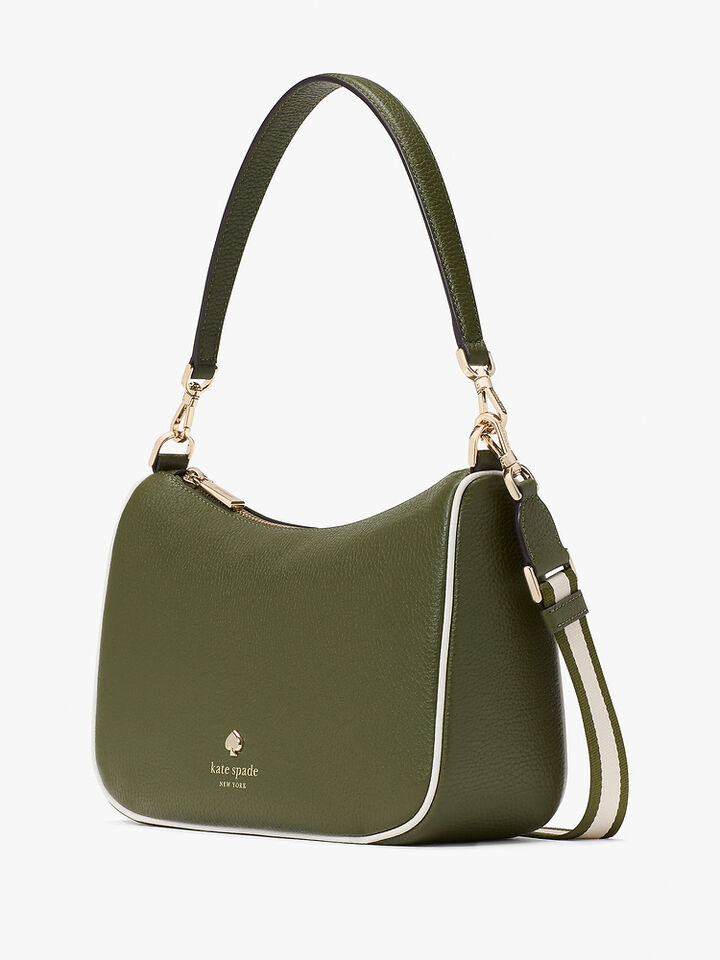 Emma Colorblock Pebbled Leather Medium Shoulder Bag, ENCHANTED GREEN MULT, hi-res image number 3