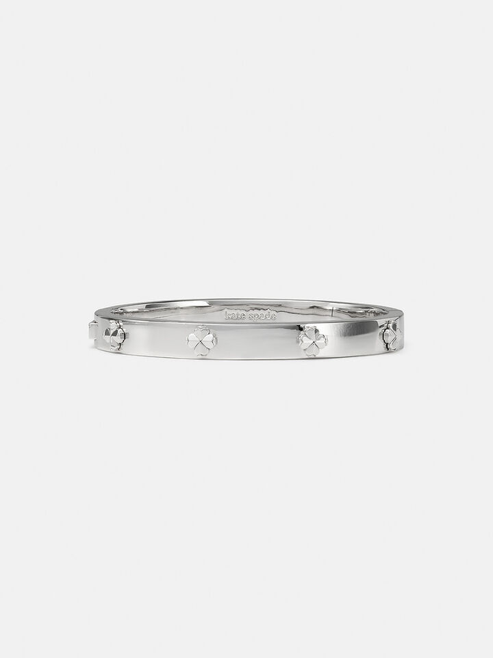 Spade Flower Hinged Bangle, SILVER, hi-res image number 1