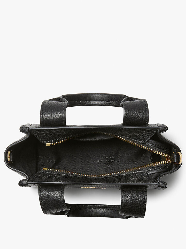 Kip Leather Mini Tote, BLACK, hi-res image number 4